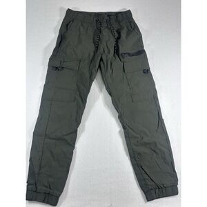 Ring of Fire Mens S Green Cargo Jogger Pants Tech Stretch Nylon Rayon RYB1157